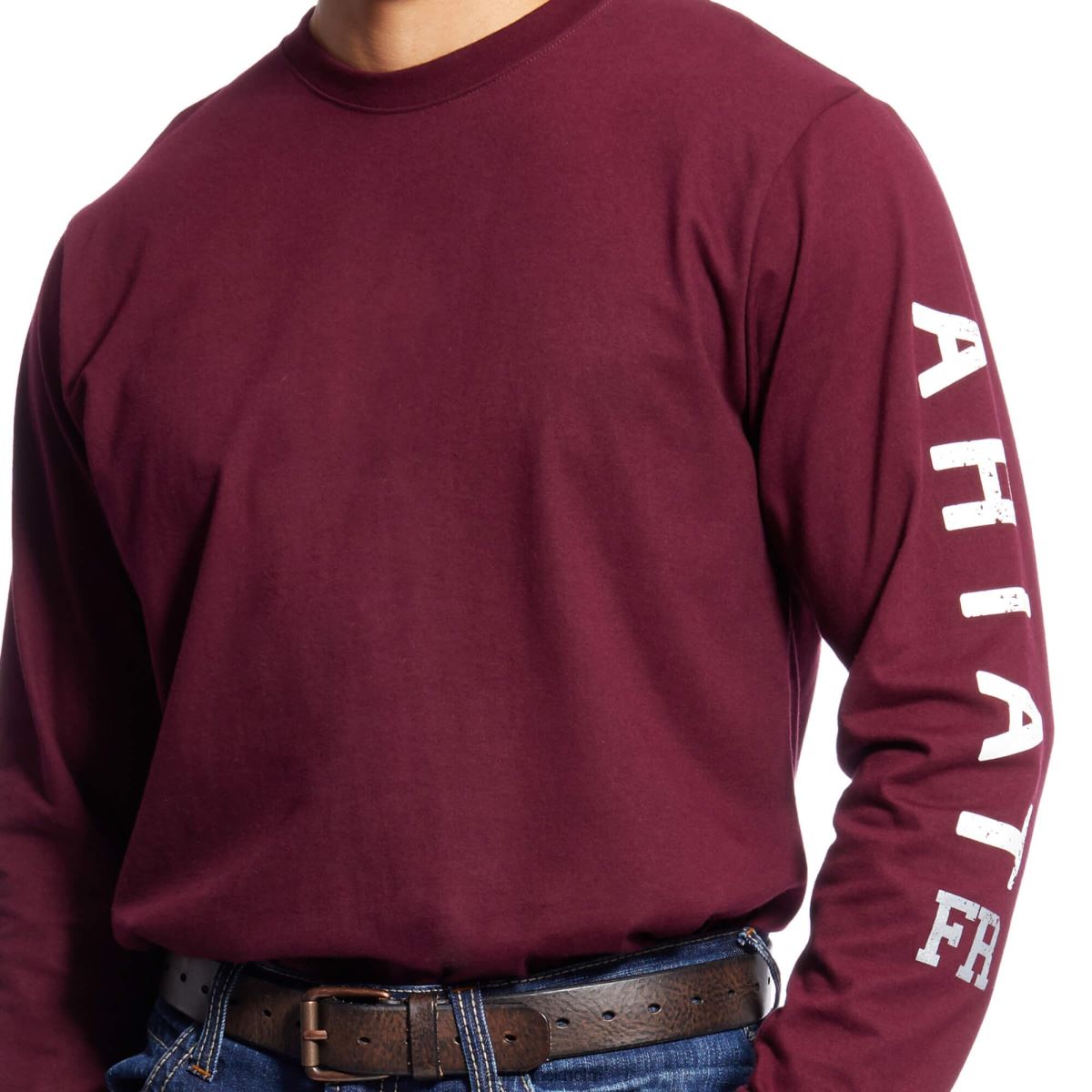 blast Ariat fr t-shirt med logotyp för skalle med grov hals malbec män F0484788