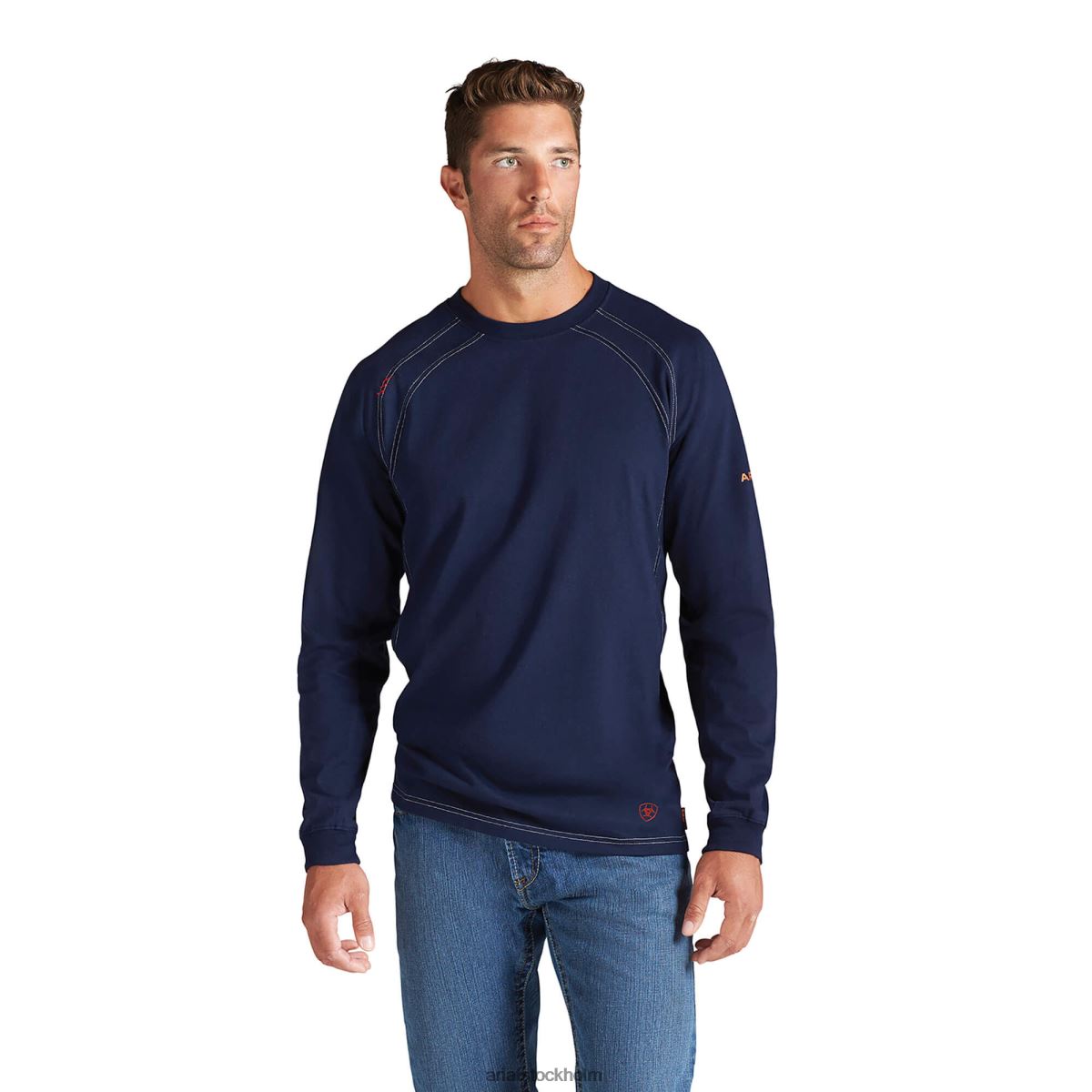 blast Ariat fr work crew t-shirt Marin män F0484780