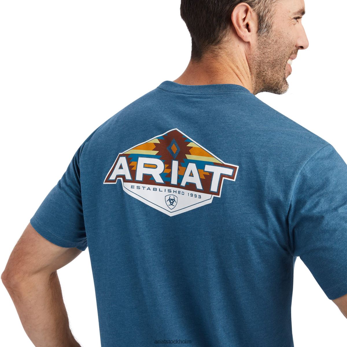 blast Ariat hexafill t-shirt stålblå ljung män F0484666