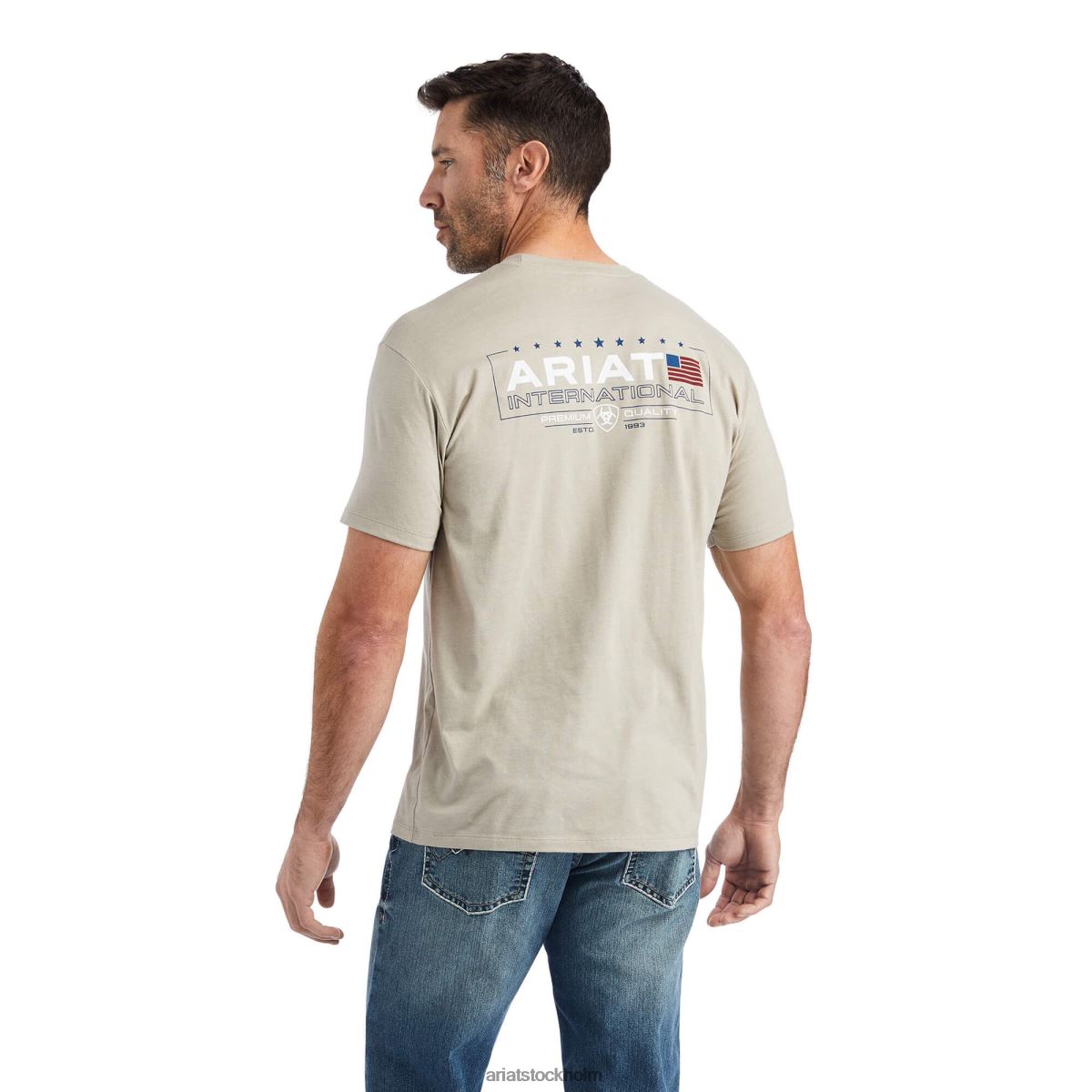 blast Ariat horisontell t-shirt khaki ljung män F0484609