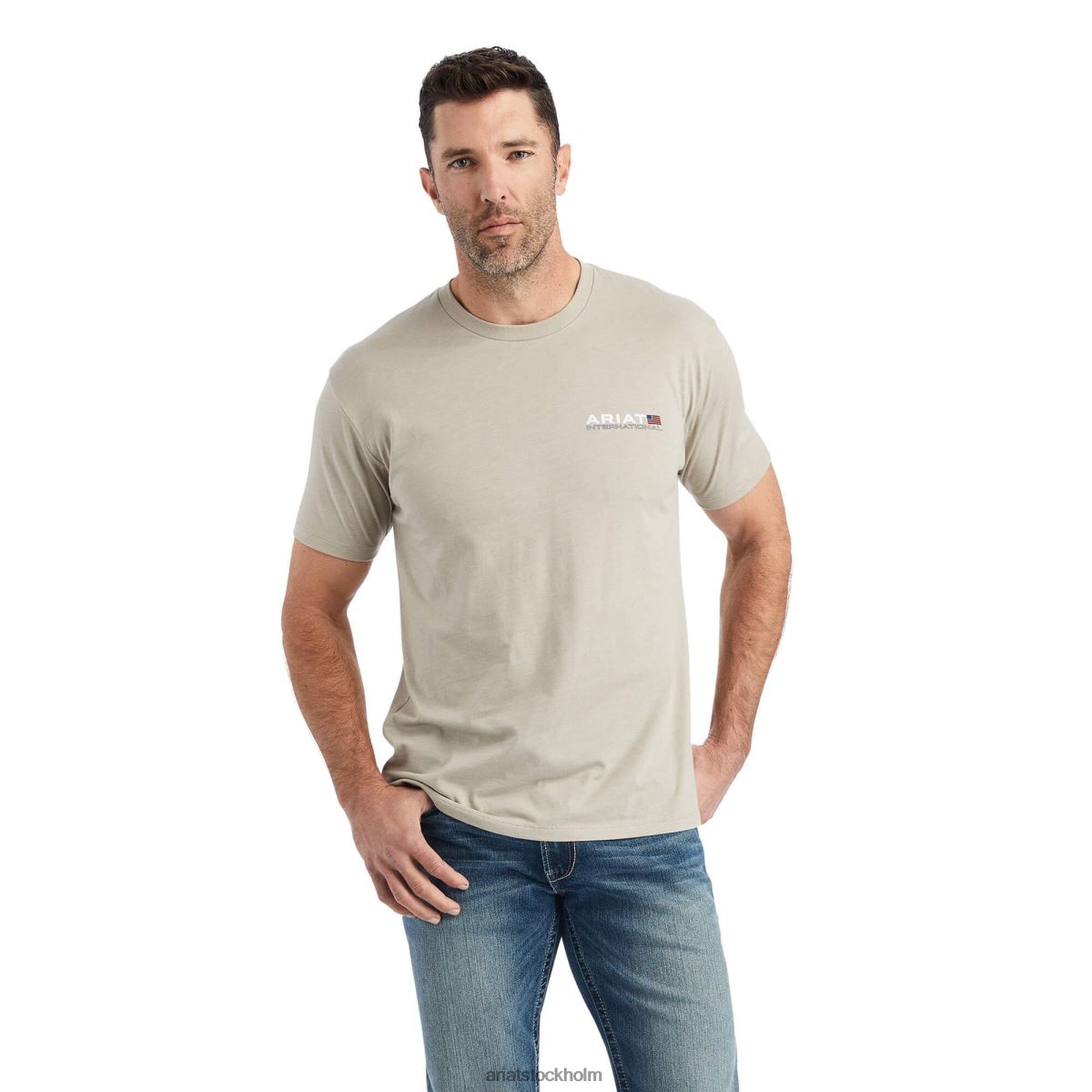 blast Ariat horisontell t-shirt khaki ljung män F0484609