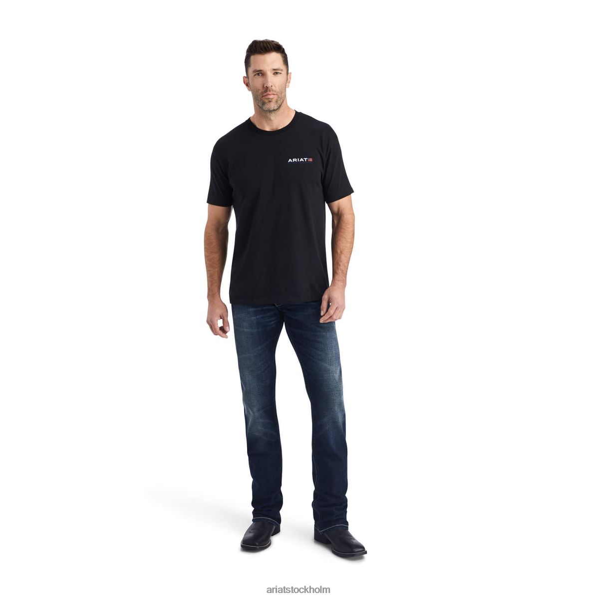 blast Ariat horisontell t-shirt svart män F0484555