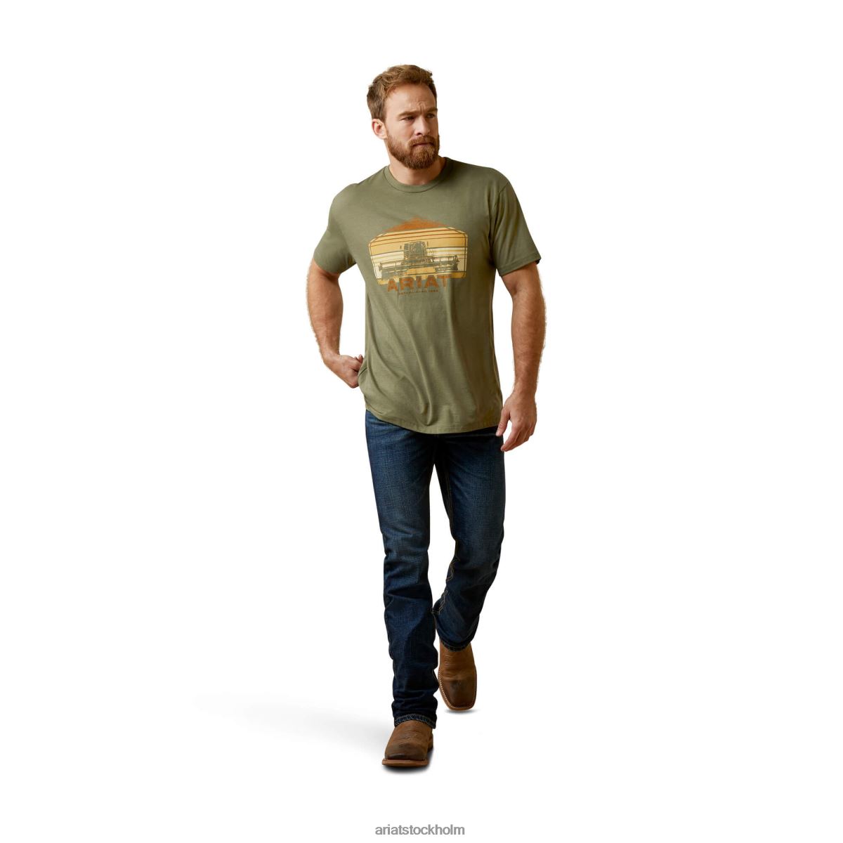 blast Ariat kombinera t-shirt militärljung män F0484917
