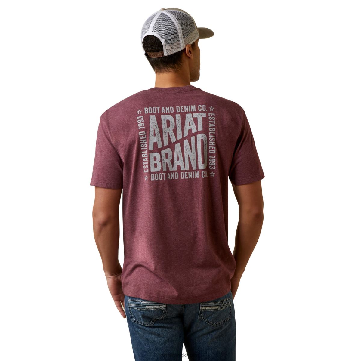 blast Ariat kurva boll t-shirt vinröd ljung män F0484932