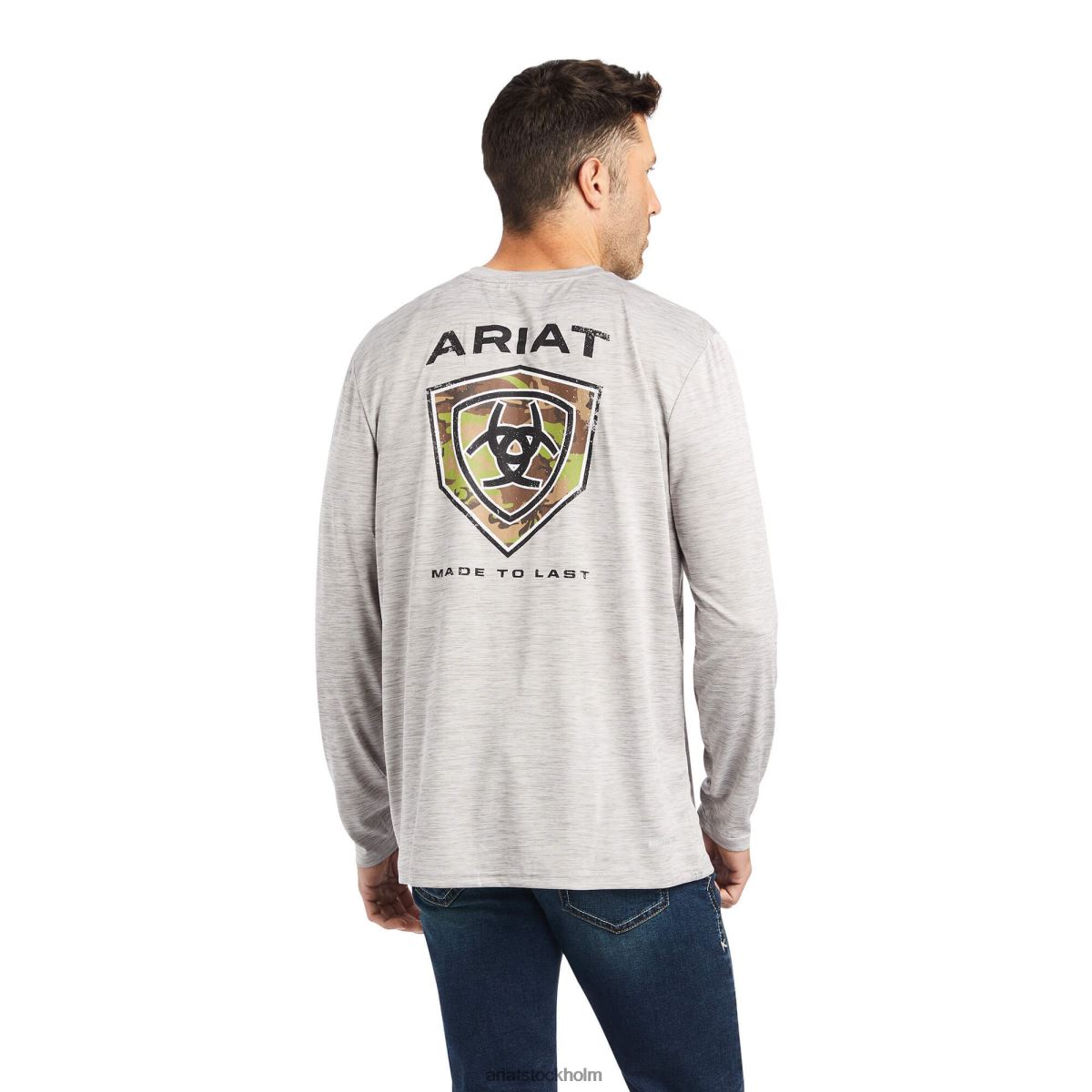 blast Ariat laddare camo shield t-shirt ljusgrå ljung män F0484869