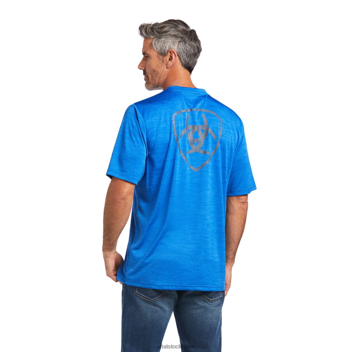 blast Ariat laddare shield tee cerulean blå män F0484745