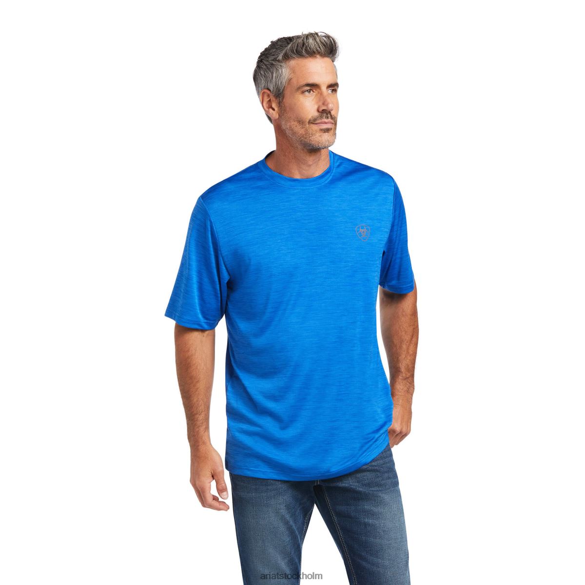 blast Ariat laddare shield tee cerulean blå män F0484745