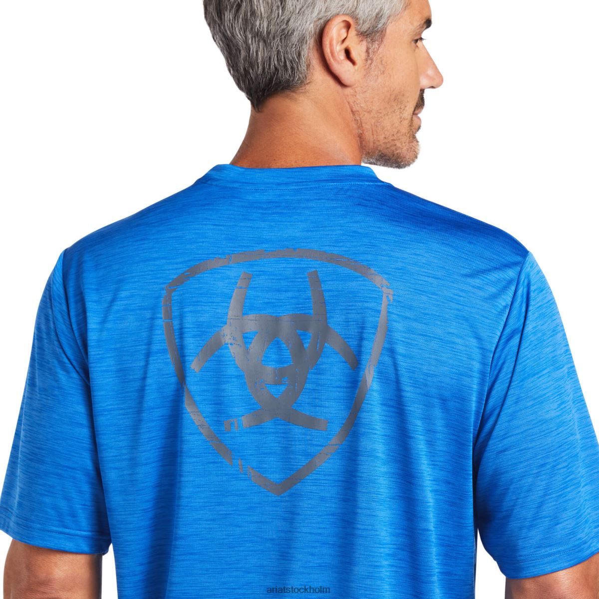 blast Ariat laddare shield tee cerulean blå män F0484745