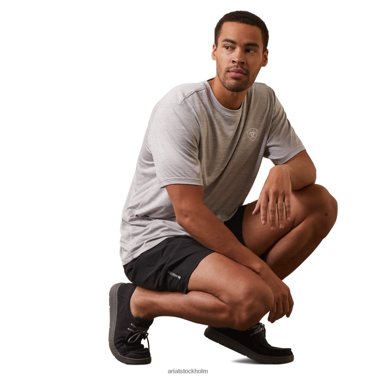 blast Ariat laddare stolt sköld t-shirt eko grått män F0484906