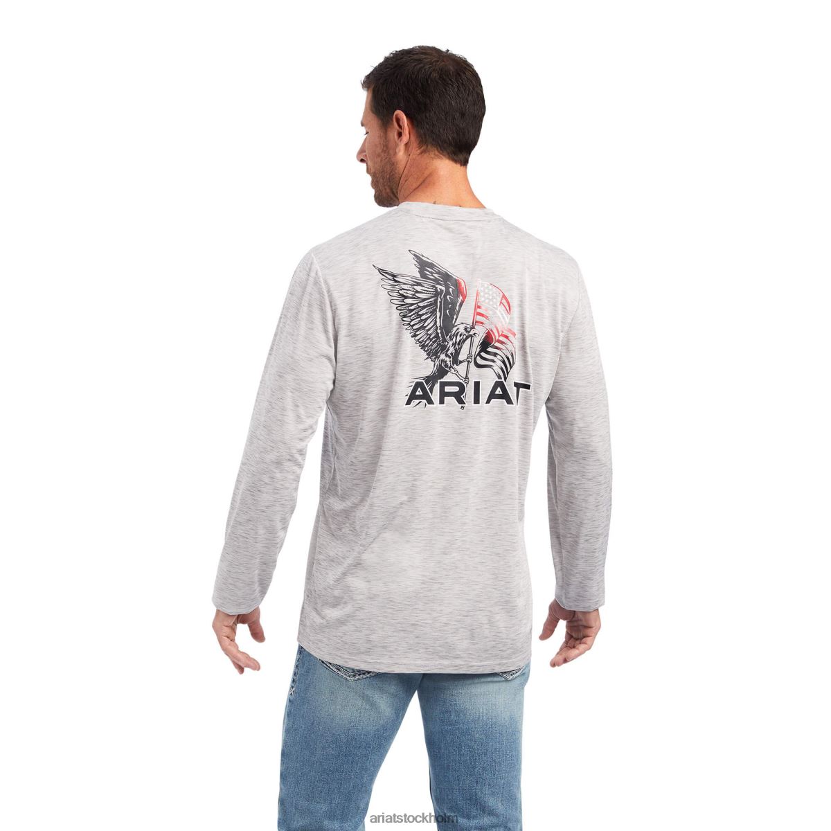 blast Ariat laddarfri fågel t-shirt grå män F0484657