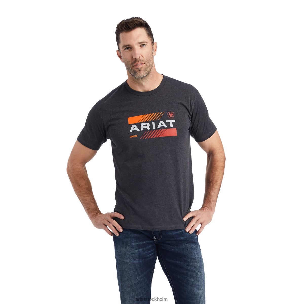 blast Ariat octane stack t-shirt kolljung män F0484629