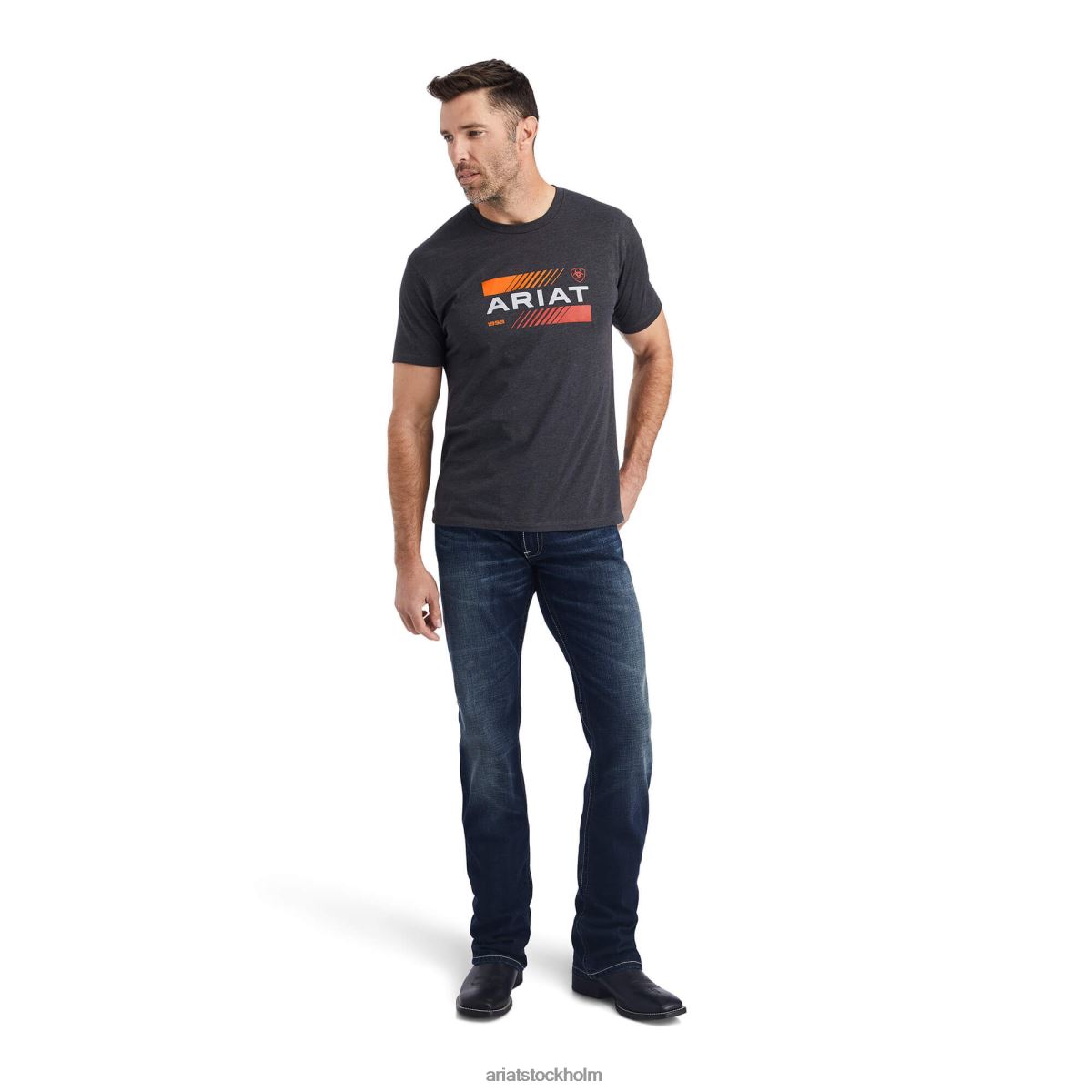blast Ariat octane stack t-shirt kolljung män F0484629