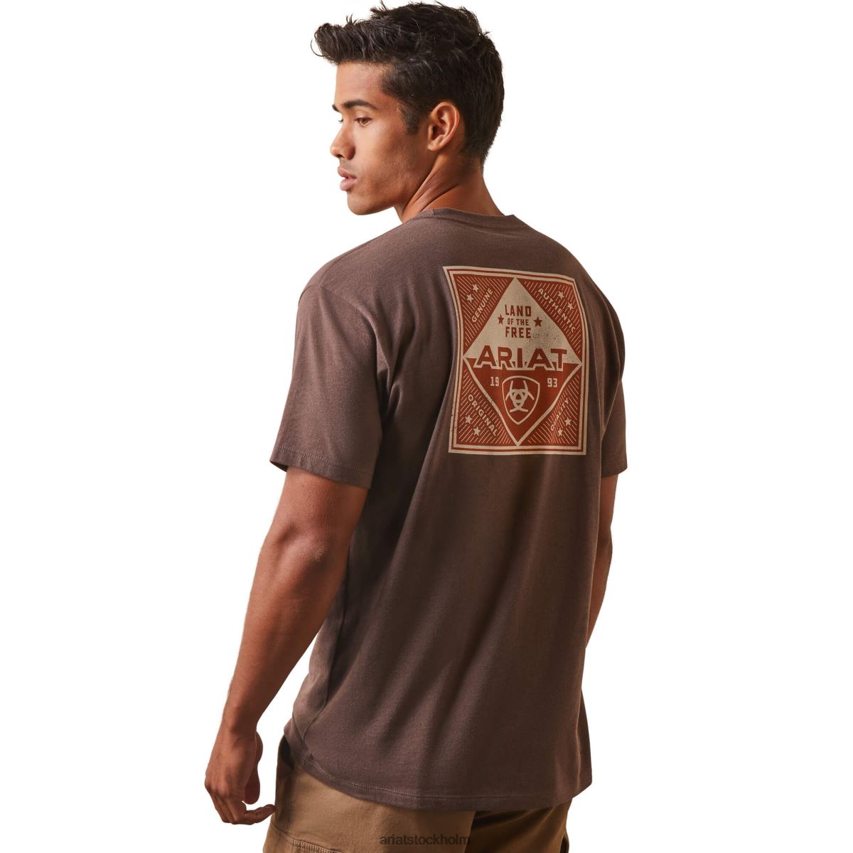 blast Ariat patch t-shirt brun ljung män F0484597