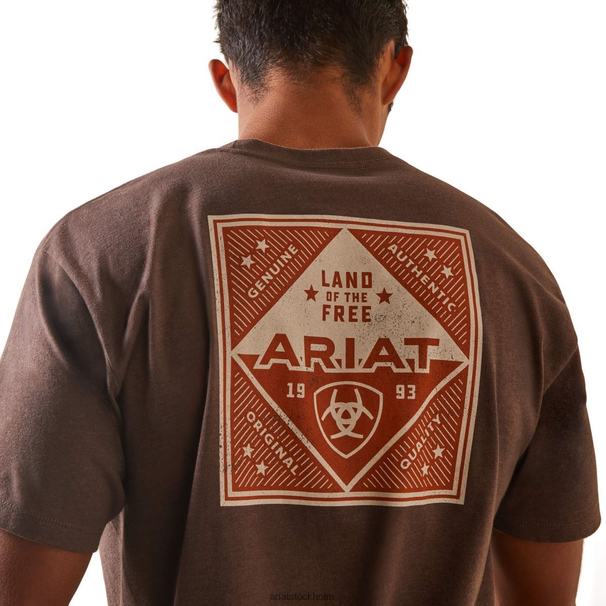 blast Ariat patch t-shirt brun ljung män F0484597
