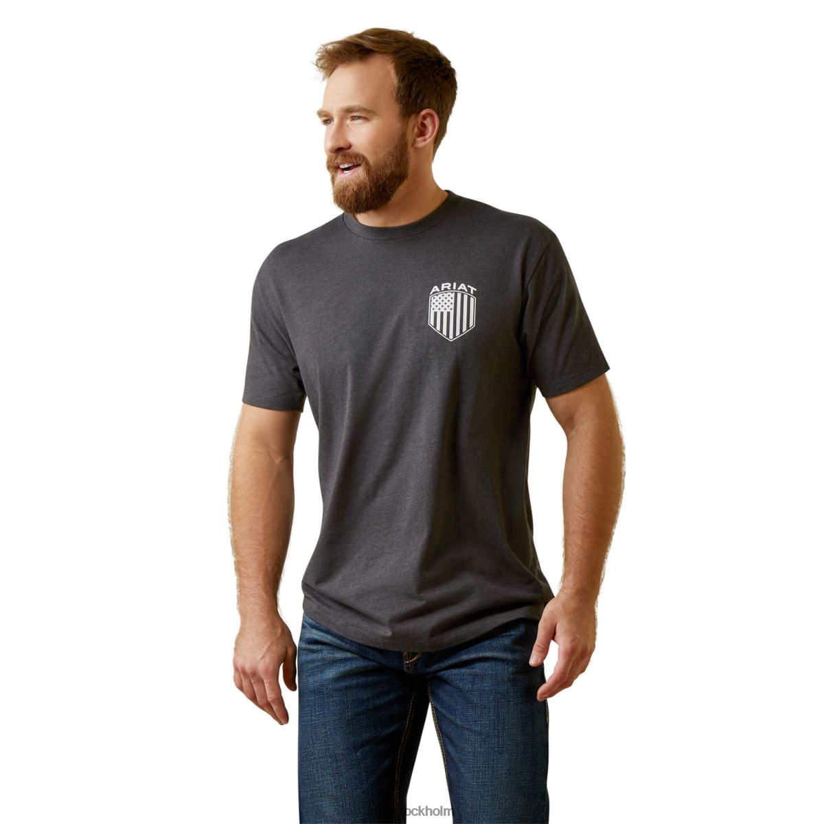 blast Ariat patriot badge t-shirt kolljung män F0484927