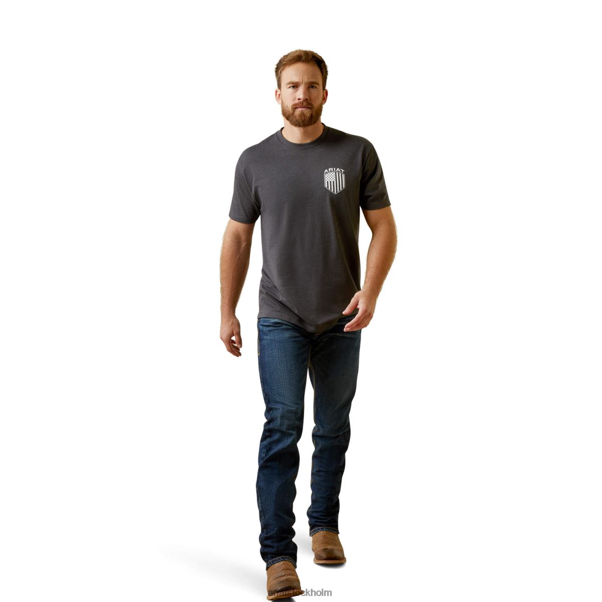 blast Ariat patriot badge t-shirt kolljung män F0484927