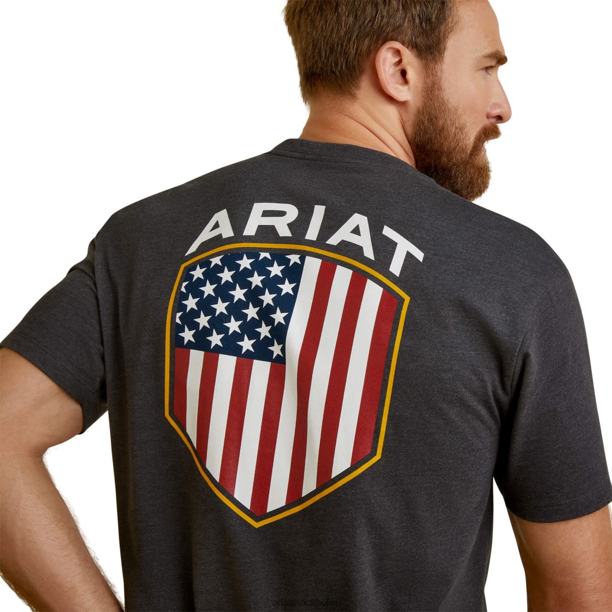 blast Ariat patriot badge t-shirt kolljung män F0484927