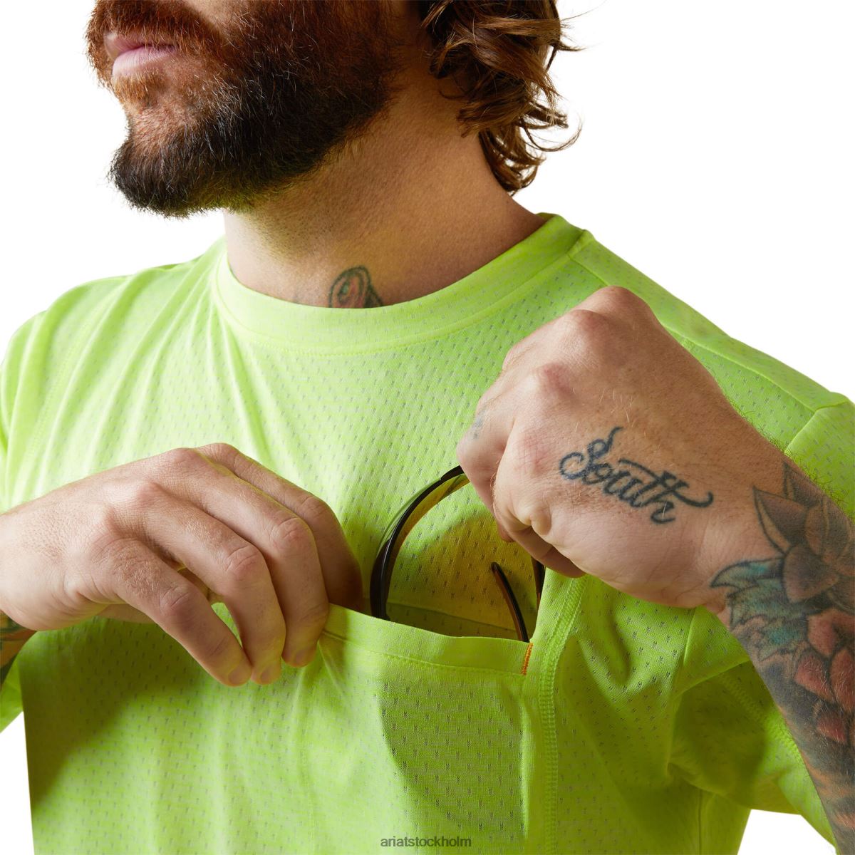 blast Ariat rebar evolution t-shirt med atletisk passform säkerhetsgul män F0484892