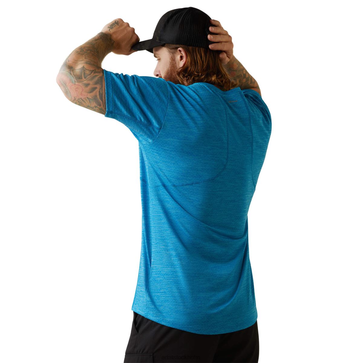 blast Ariat rebar evolution t-shirt med atletisk passform scuba blå män F0484748