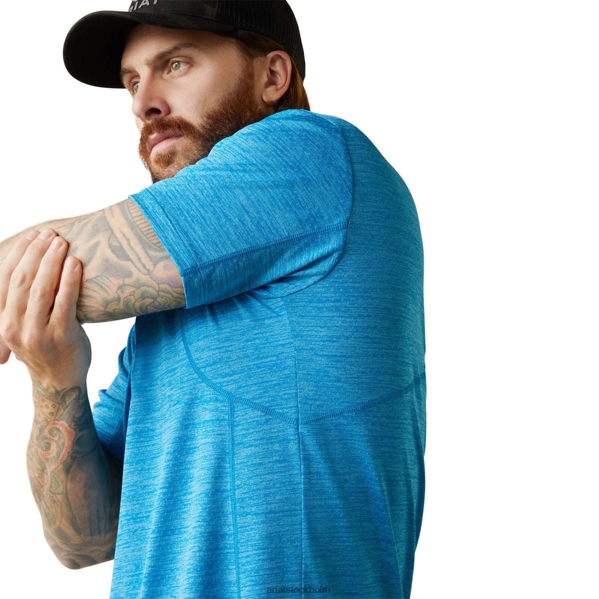 blast Ariat rebar evolution t-shirt med atletisk passform scuba blå män F0484748