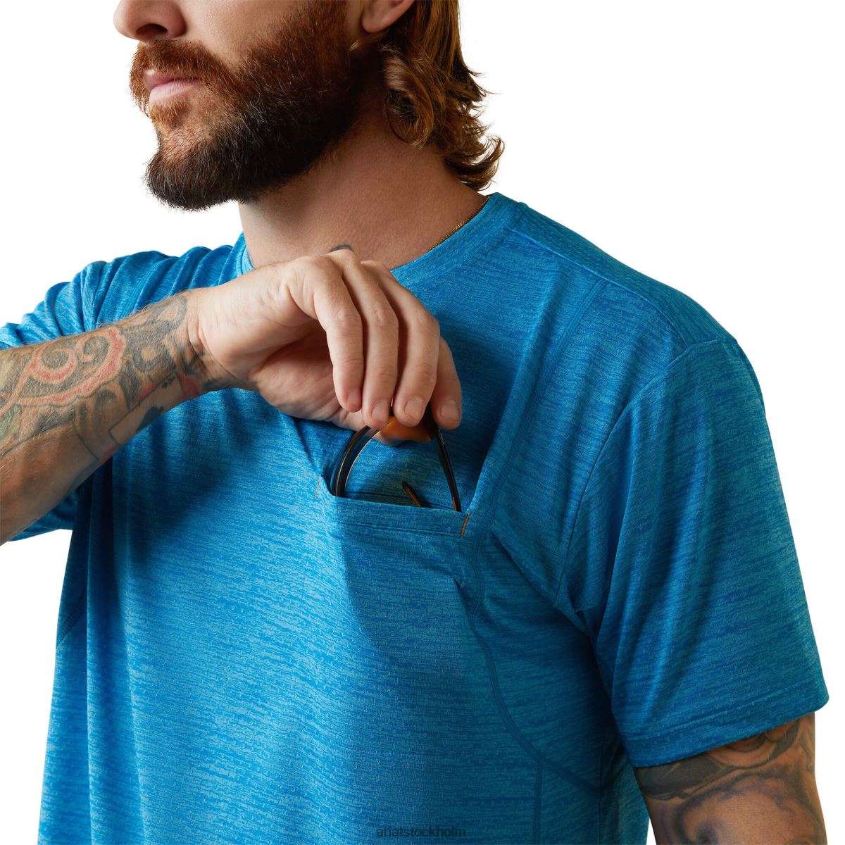 blast Ariat rebar evolution t-shirt med atletisk passform scuba blå män F0484748