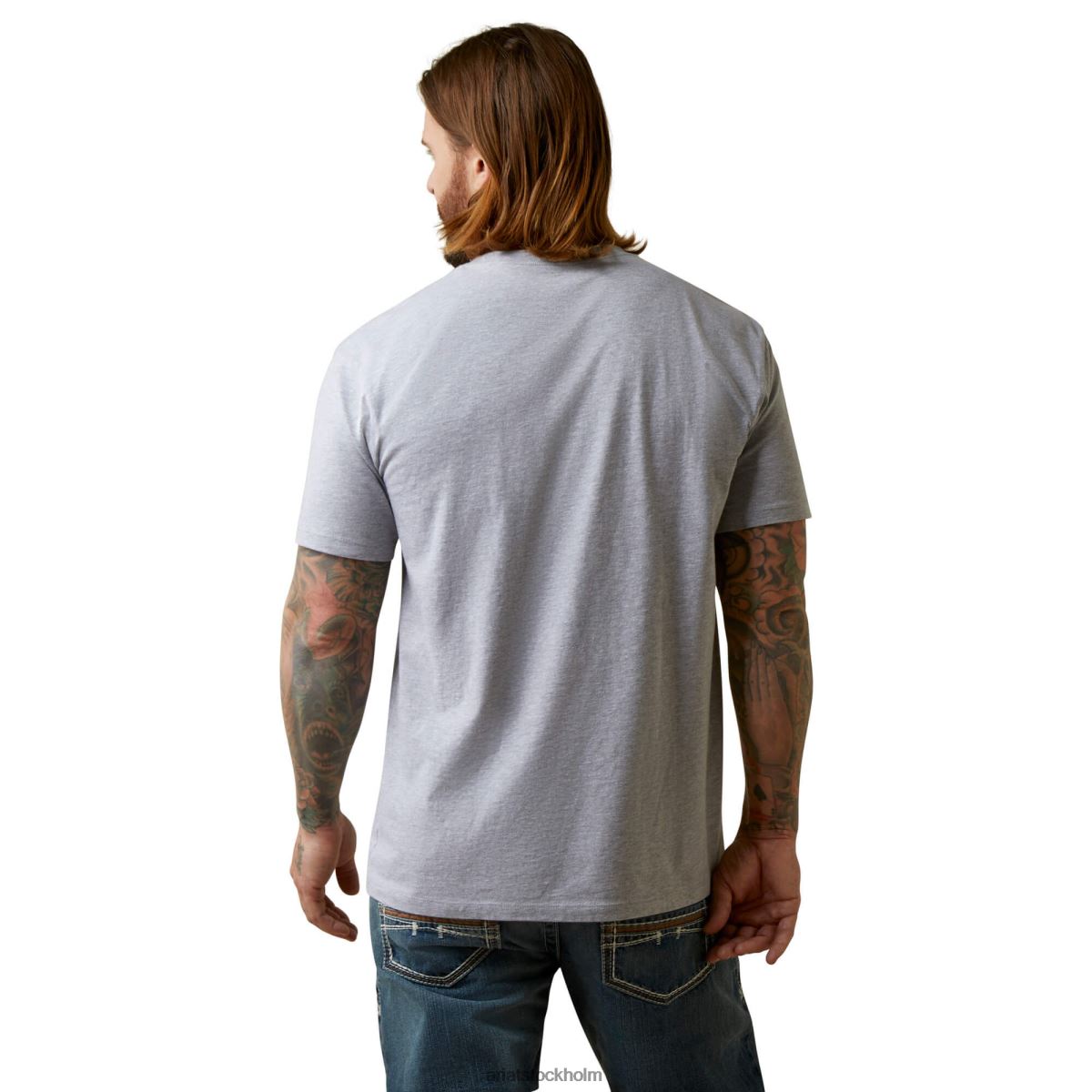 blast Ariat roper western aloha t-shirt gråmelerad män F0484930