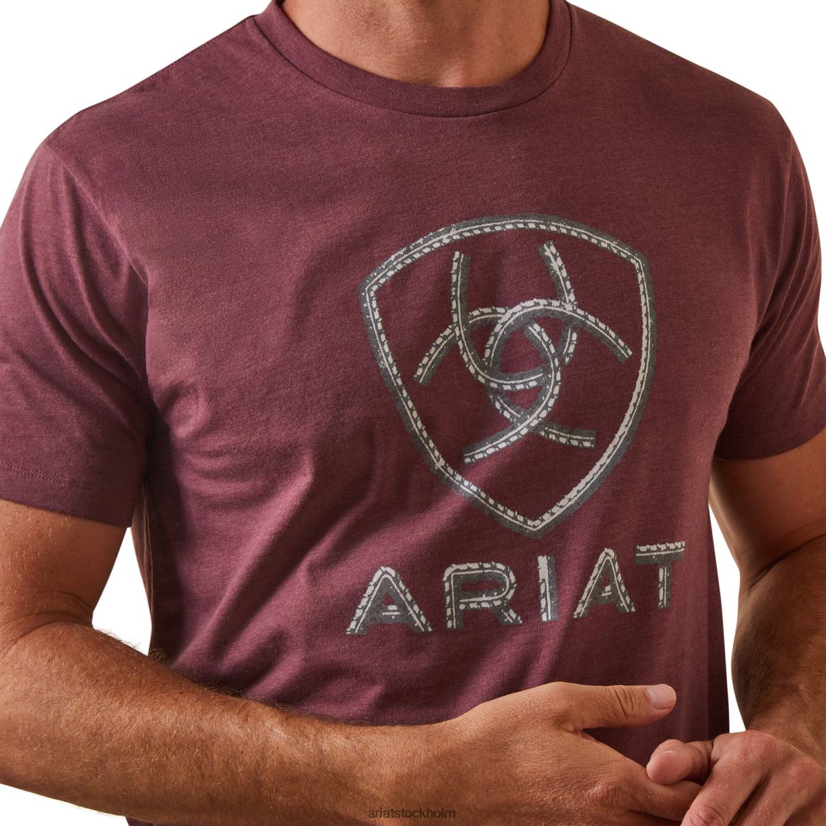 blast Ariat stål bar logo t-shirt vinröd ljung män F0484702