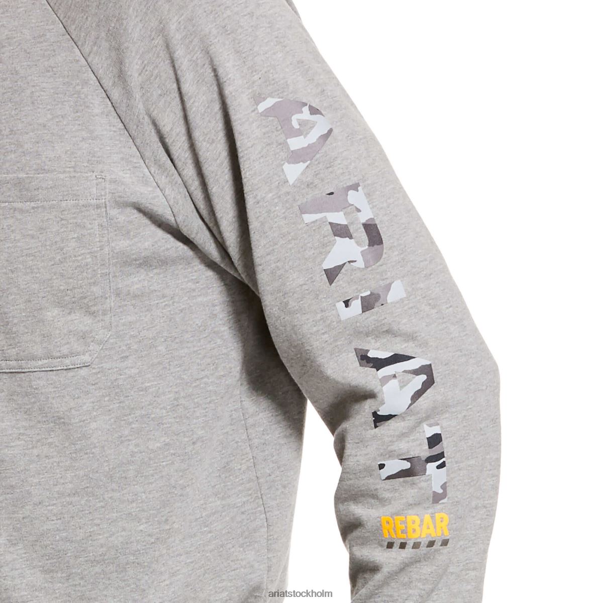 blast Ariat stark grafisk t-shirt i armeringsjärn i bomull gråmelerad män F0484632