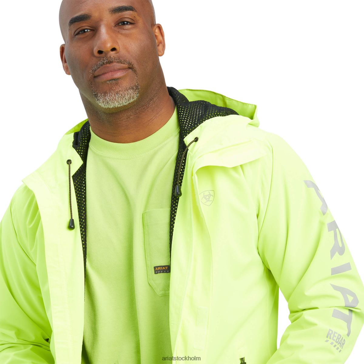 blast Ariat stark grafisk t-shirt i armeringsjärn i bomull limegrön/blå män F0484685