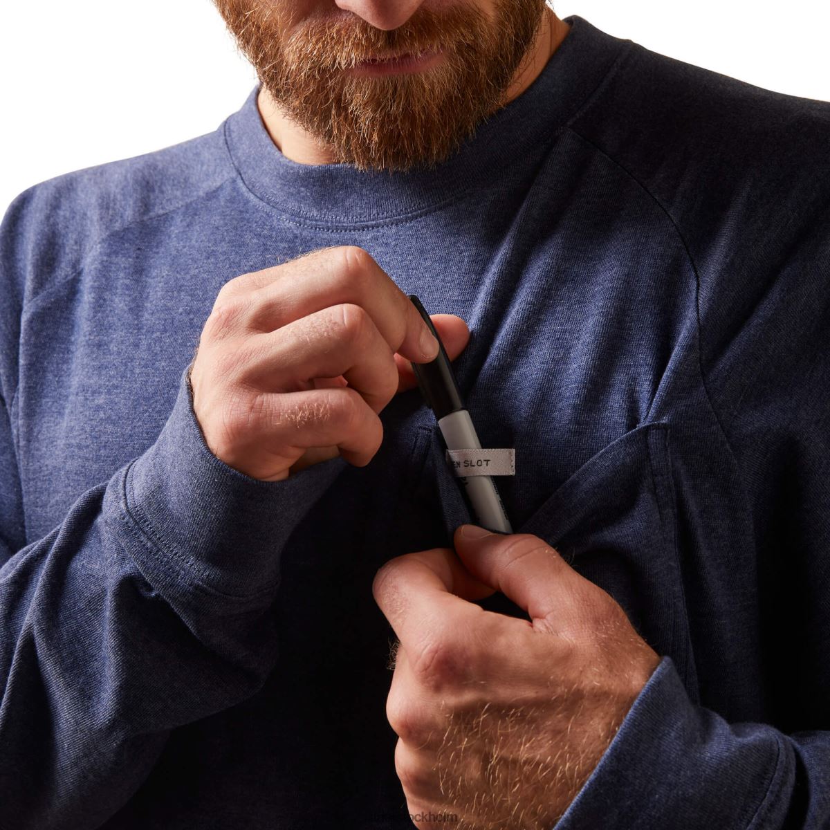 blast Ariat stark grafisk t-shirt i armeringsjärn i bomull marin ljung män F0484617