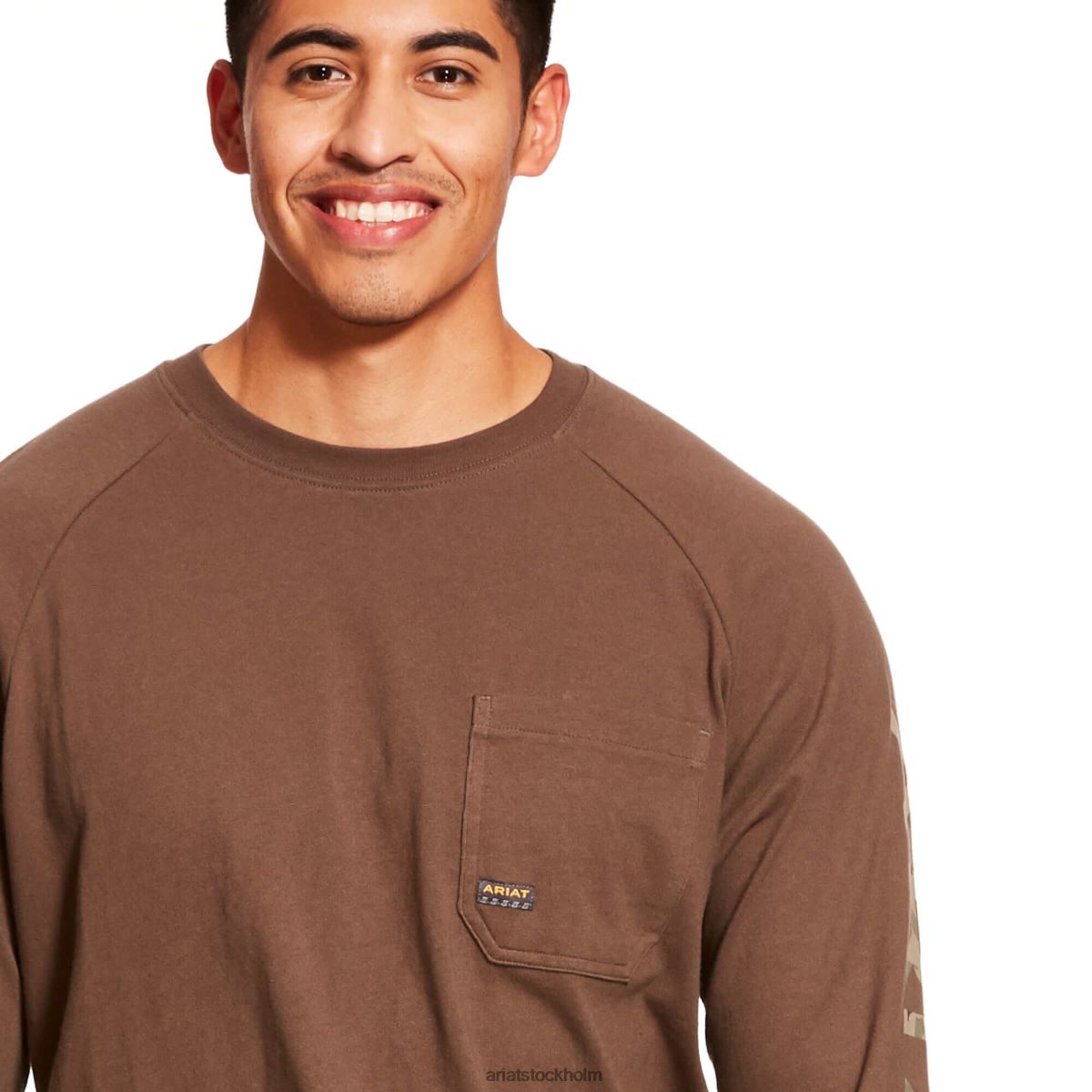 blast Ariat stark grafisk t-shirt i armeringsjärn i bomull mossa män F0484808