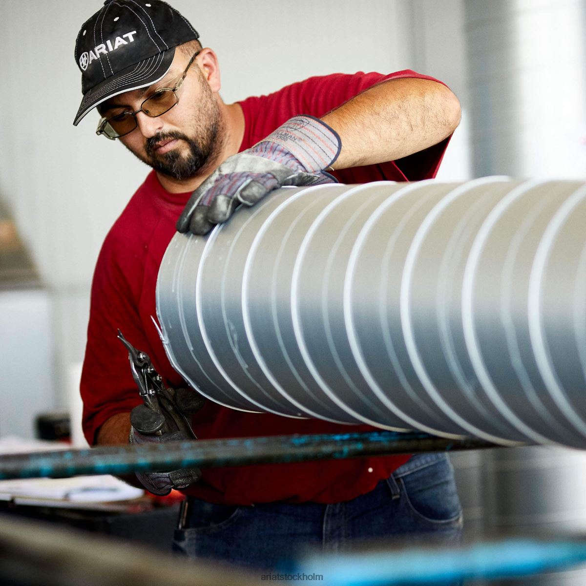 blast Ariat stark t-shirt i armeringsjärn i bomull 1 rio röd män F0484638