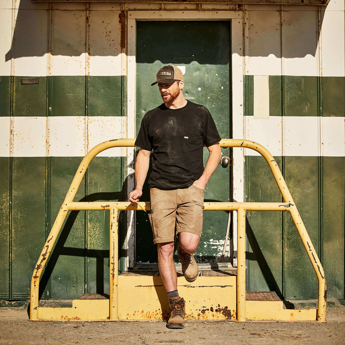 blast Ariat stark t-shirt i armeringsjärn i bomull 1 svart män F0484574