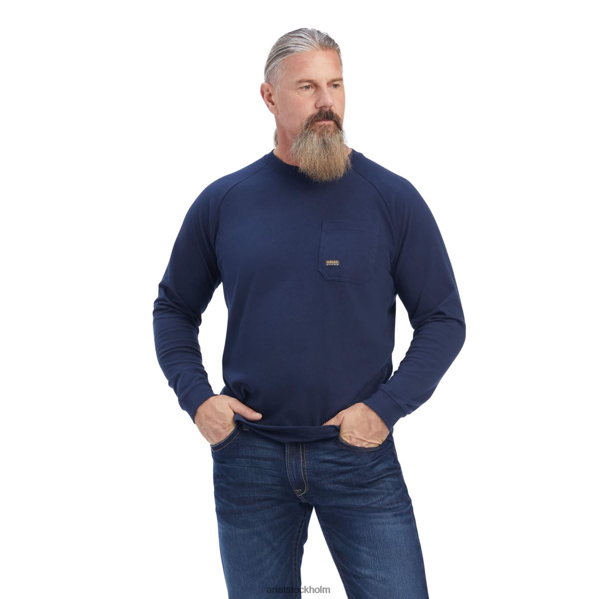 blast Ariat stark t-shirt i armeringsjärn i bomull 2 Marin män F0484722