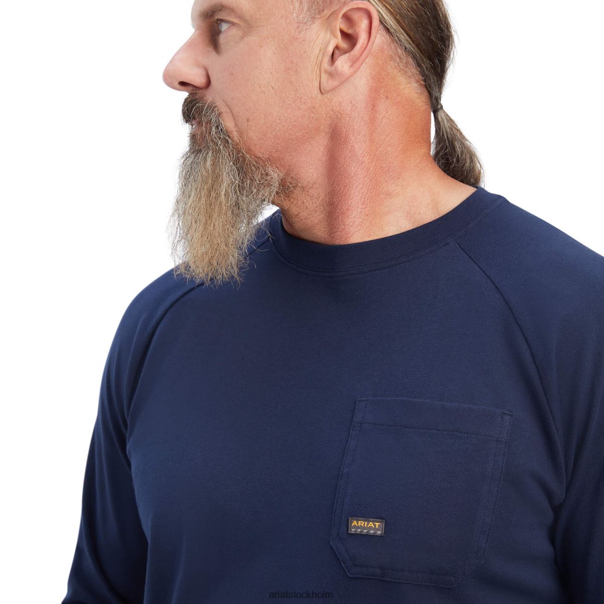 blast Ariat stark t-shirt i armeringsjärn i bomull 2 Marin män F0484722