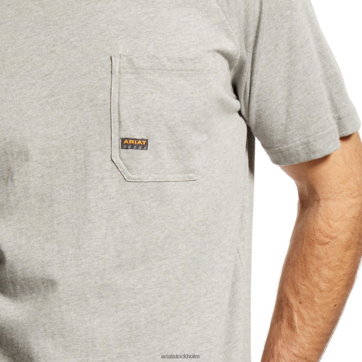 blast Ariat stark t-shirt i armeringsjärn i bomull 2 gråmelerad män F0484712