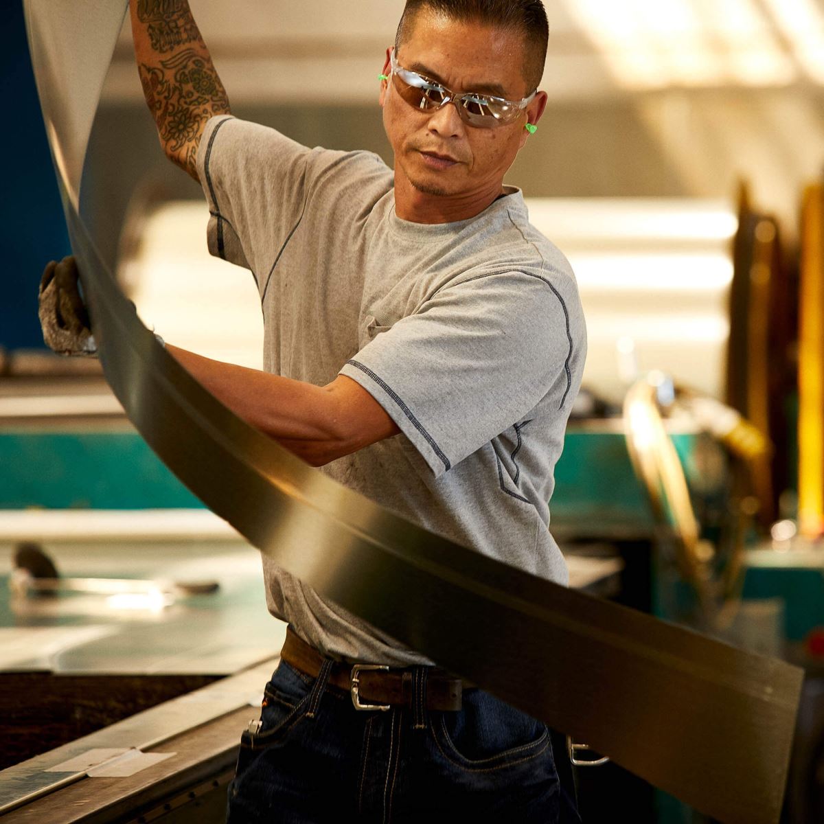 blast Ariat stark t-shirt i armeringsjärn i bomull 2 gråmelerad män F0484712