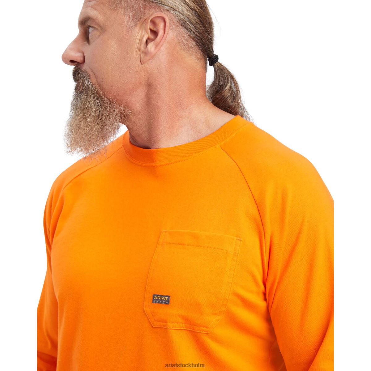 blast Ariat stark t-shirt i armeringsjärn i bomull 2 säkerhetsorange män F0484886