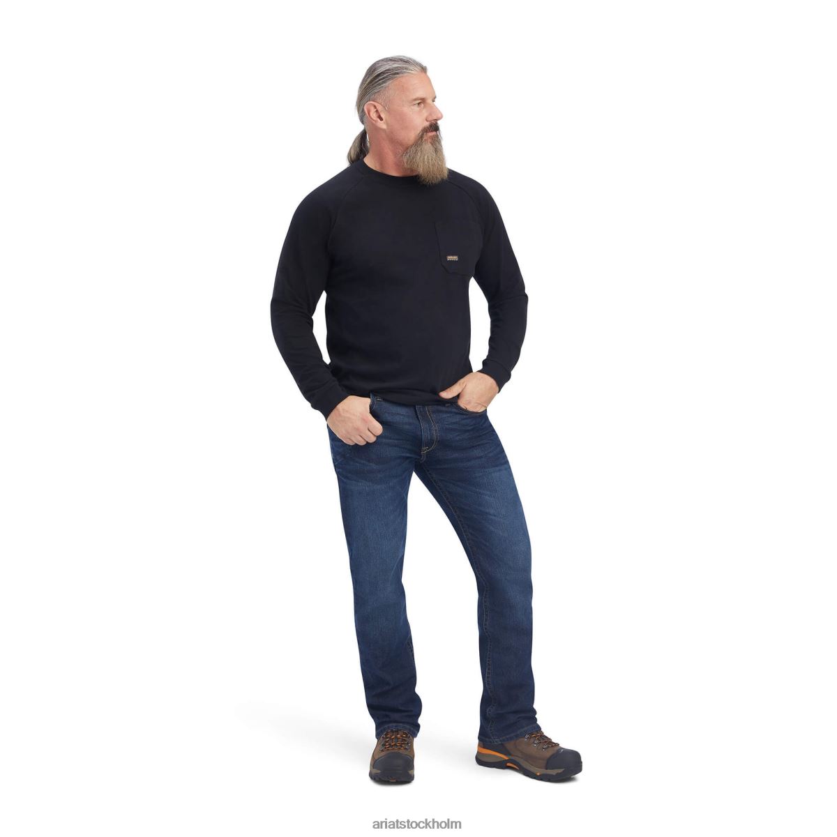 blast Ariat stark t-shirt i armeringsjärn i bomull 2 svart män F0484854