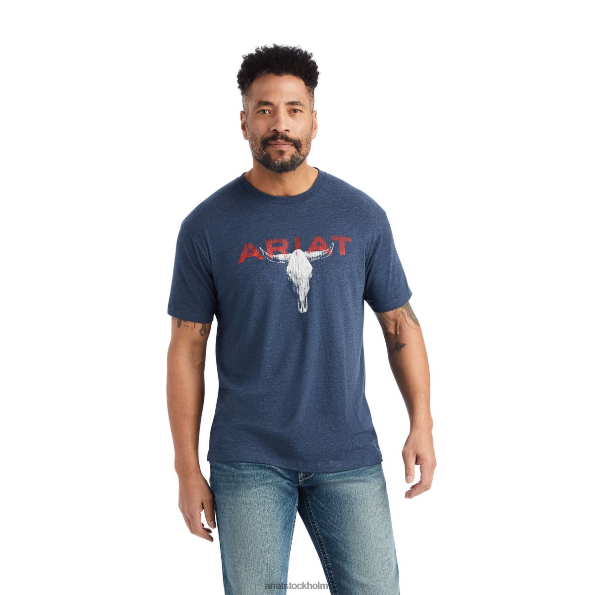 blast Ariat streak skull t-shirt marin ljung män F0484694