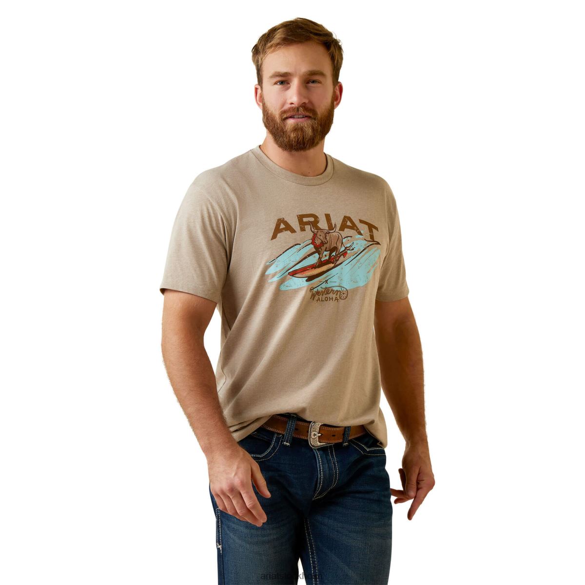 blast Ariat surf and turf western aloha t-shirt havregrynsljung män F0484921