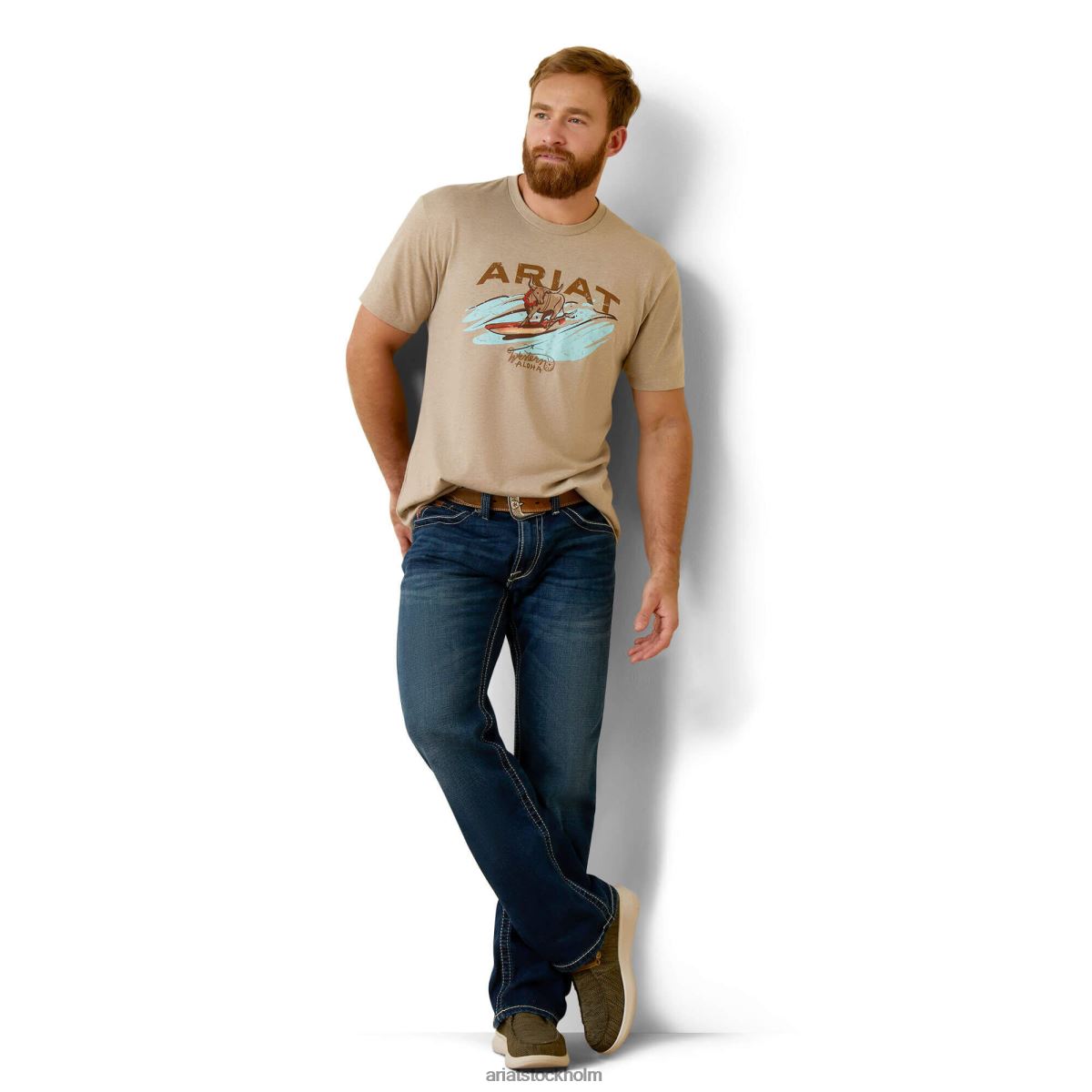 blast Ariat surf and turf western aloha t-shirt havregrynsljung män F0484921