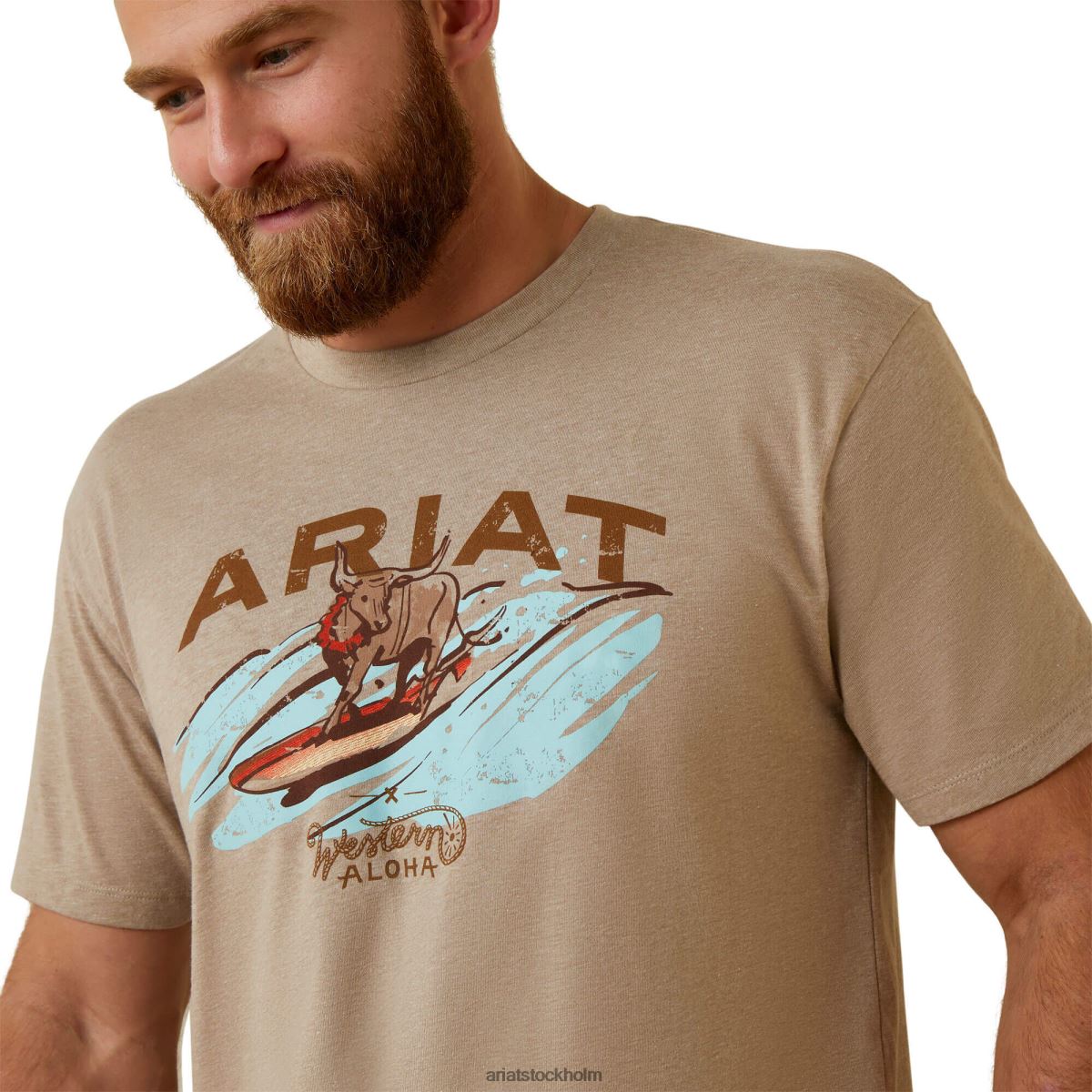 blast Ariat surf and turf western aloha t-shirt havregrynsljung män F0484921