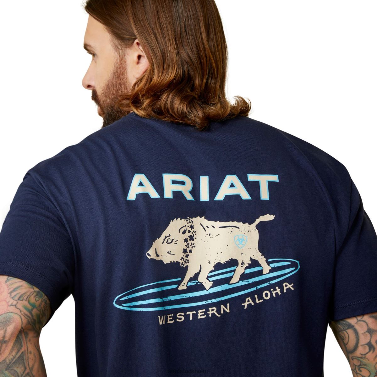 blast Ariat surf boar western aloha t-shirt Marin män F0484916