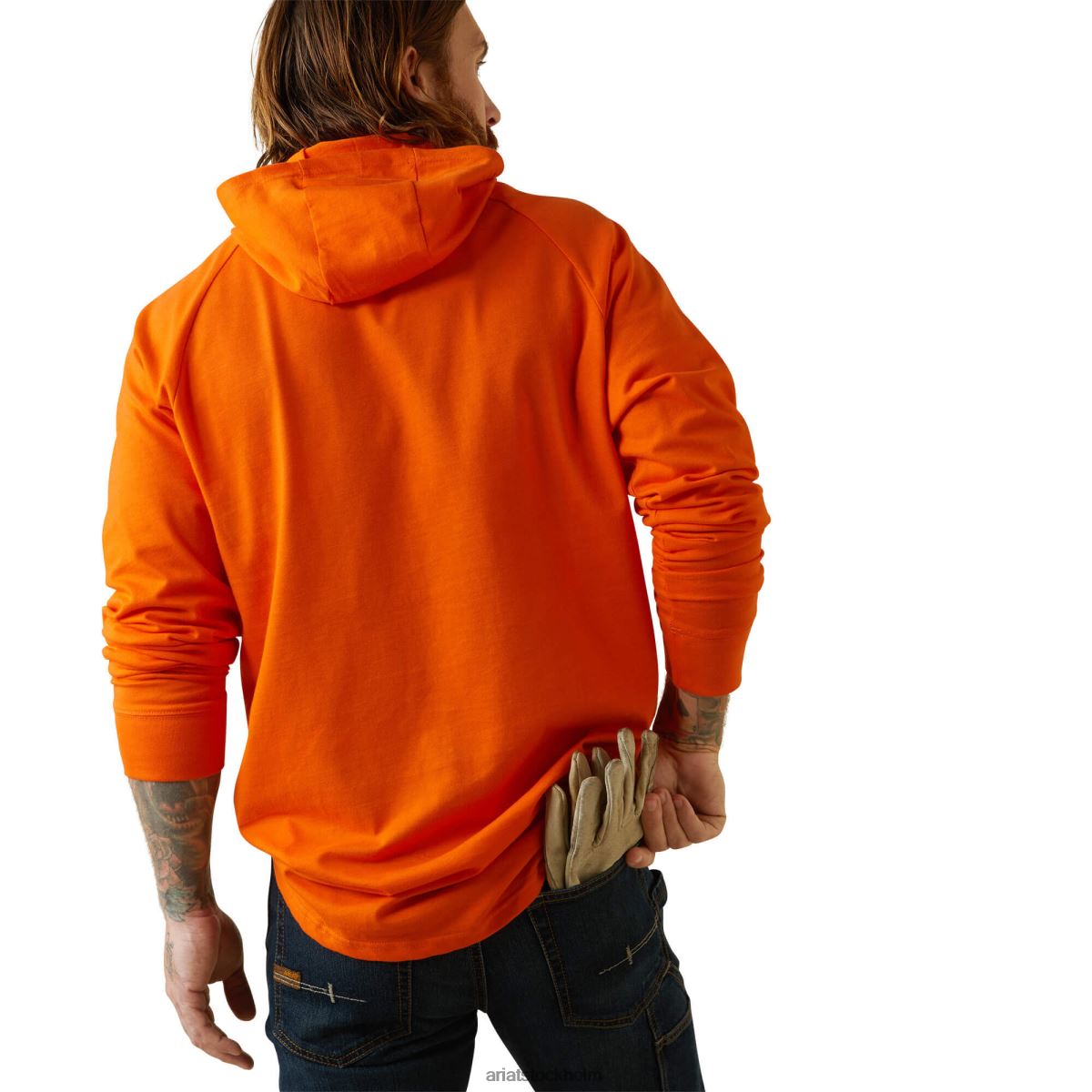 blast Ariat t-shirt med huva i armeringsjärn i bomull Ljus orange män F0484849