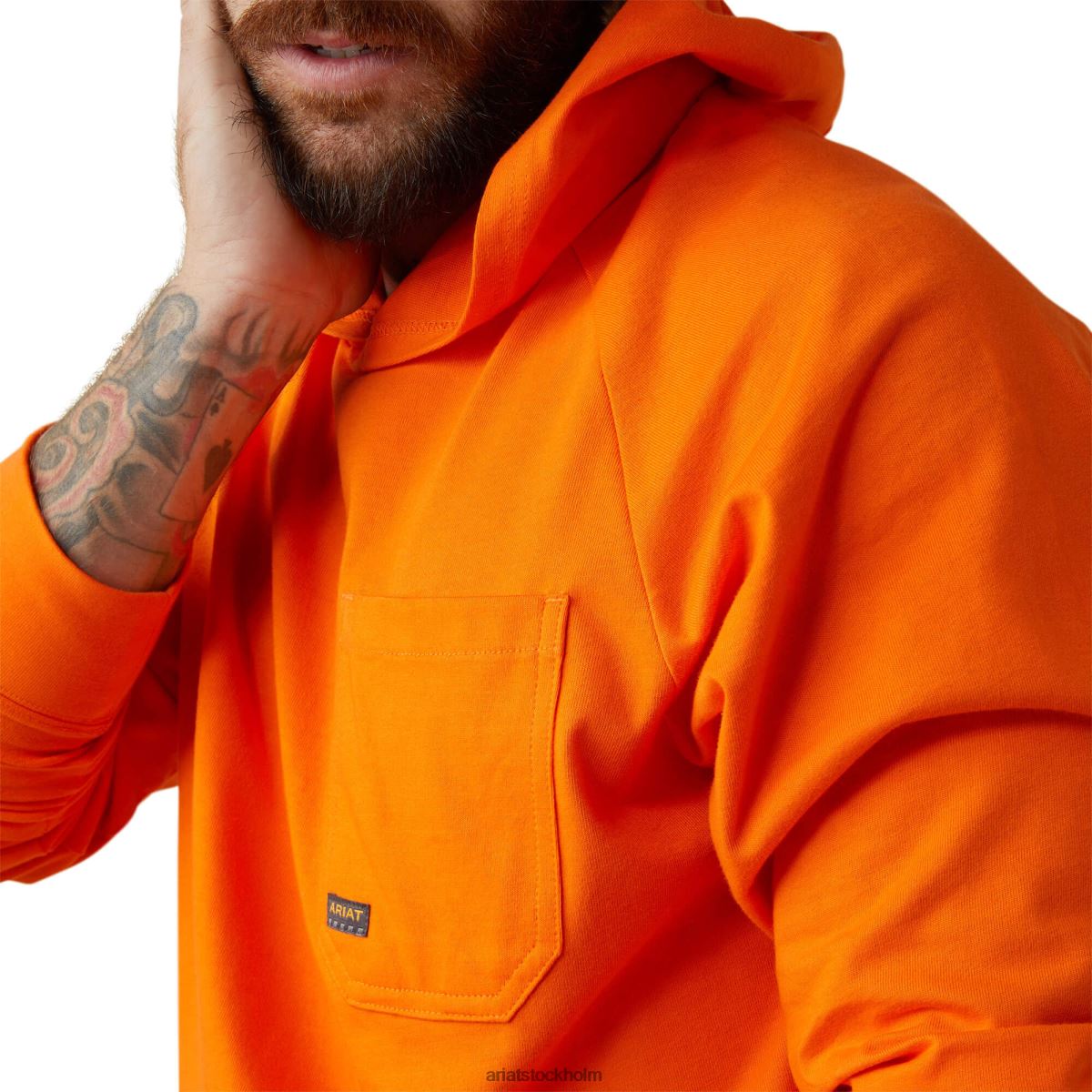 blast Ariat t-shirt med huva i armeringsjärn i bomull Ljus orange män F0484849