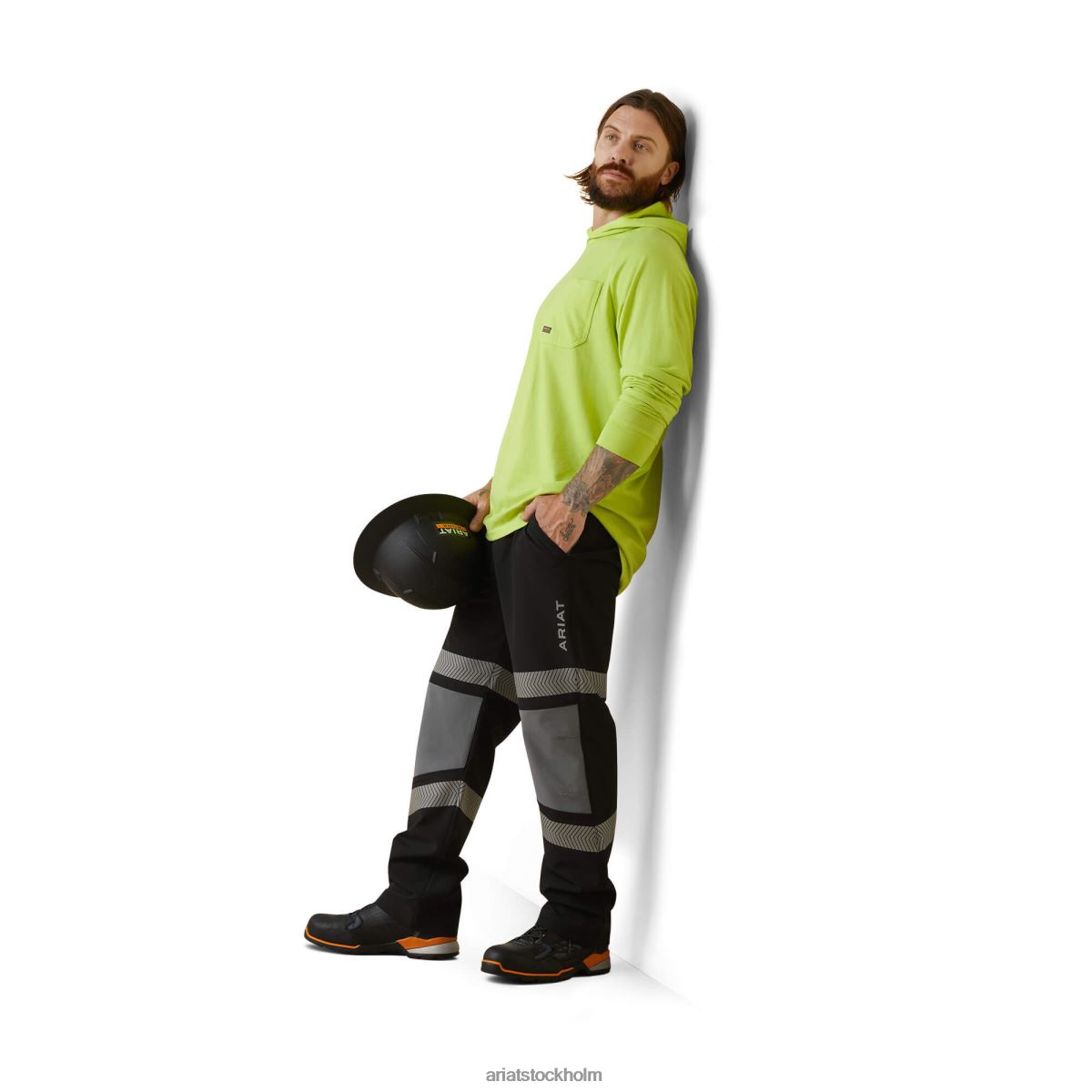 blast Ariat t-shirt med huva i armeringsjärn i bomull ljusgul män F0484858