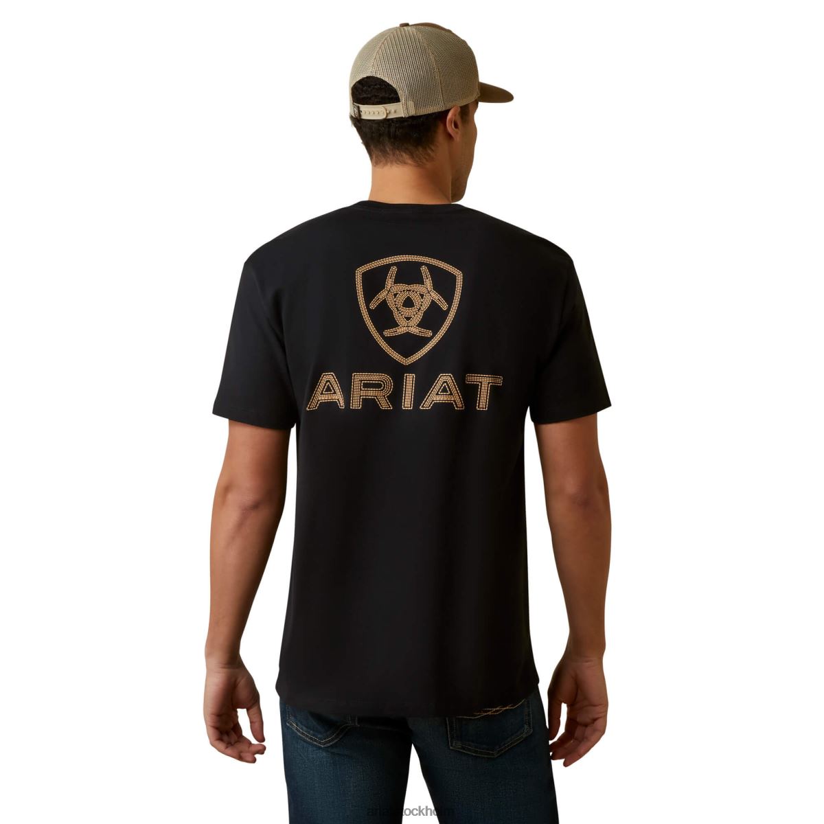 blast Ariat t-shirt med sköldsöm svart män F0484715