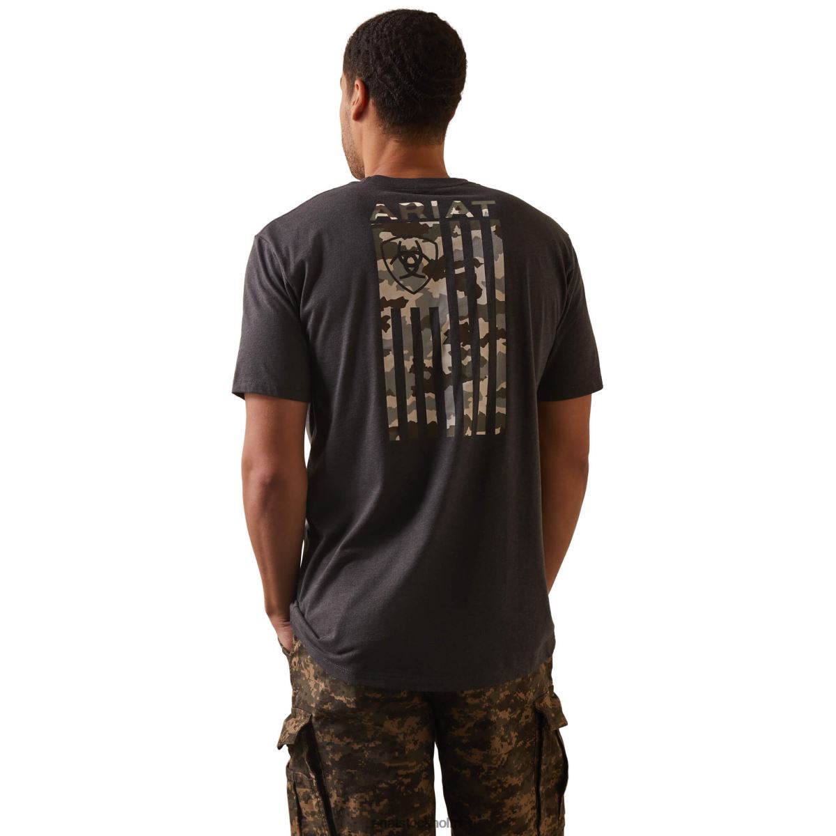 blast Ariat tonal camo flagga t-shirt kolljung män F0484615