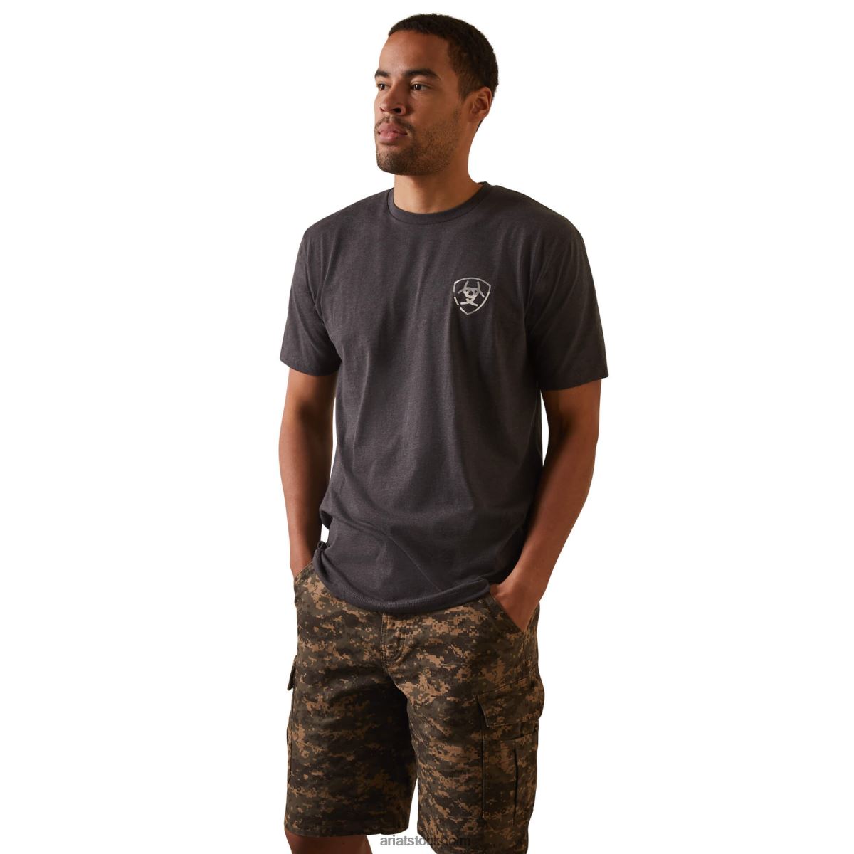 blast Ariat tonal camo flagga t-shirt kolljung män F0484615